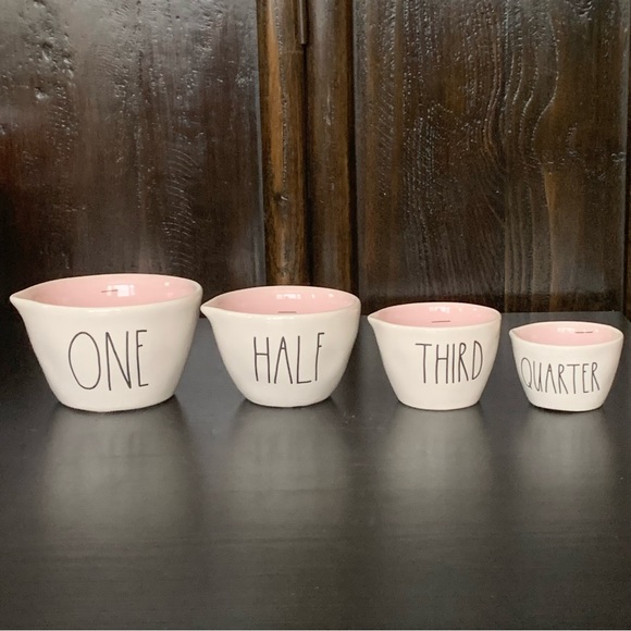 Rae Dunn White & Pink Measuring Cups Set - Picture 2 of 9